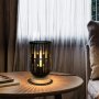 HHMTAKA Метална LED нощна лампа с дървена основа, черна, 22 см, снимка 4