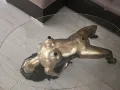 уникална маса бронз фигура на гола жена със стъклен плот, снимка 2