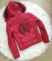 ОРИГИНАЛНО червено яке с подвижна качулка с естествен косъм, снимка 6