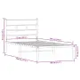 vidaXL Метална рамка за легло, без матрак, опушен дъб, 75x190 см, снимка 9