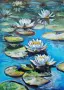 Оригинална маслена картина "Nymphaea: Azure Waters" / Ръчна изработка, снимка 1