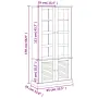 vidaXL Стъклен шкаф витрина VIGO 85x35x170 см бор масив, снимка 9