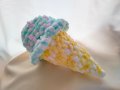 Ръчно изработен/плетен плюшен сладолед играчка от мека прежда, снимка 2