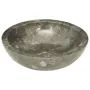 vidaXL Сива мивка, Ø40x12 см, мрамор, снимка 5