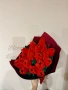 Вечен букет от 19 червени лалета от плюшена тел, снимка 1