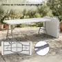 Сгъваема правоъгълна градинска маса, бяла - 180 x 69.5 x 73.5 см
, снимка 3