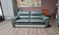 Сив кожен диван тройка, снимка 3