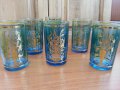 Стъклени чаши цветно стъкло с позлата , снимка 1 - Антикварни и старинни предмети - 37544690