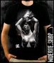 Черна тениска с щампа NAKED MUERTE, снимка 1 - Тениски - 42691431