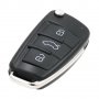 Нов сгъваем ключ(кутийка) за Audi с 3 бутона+лого, за модели след 2004 г, снимка 1 - Аксесоари и консумативи - 38973538