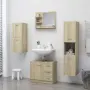 vidaXL Огледало за баня, дъб сонома, 60x10,5x45 см, инженерно дърво, снимка 6