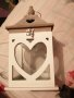 Дървен фенер сърце с метална дръжка, снимка 11