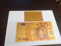 Позлатена с 24 карата злато 50 евро , снимка 1