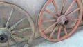 лот от две масивни колела от каруца, файтон, снимка 6