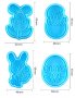 4 бр Великден заек лале яйце пиле пластмасови форми резци с бутало за сладки фондан бисквитки, снимка 2