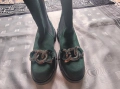 Дамски боти Carinii с ластици от естествен велур в цвят зелен , снимка 11