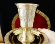 Посребрена чаша за вино,бокал 300 мл.,релеф., снимка 8