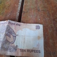 Банкнота 10 Рупии Индия, снимка 3 - Нумизматика и бонистика - 44326753