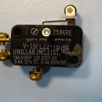 Краен изключвател OMRON V-15FL22-1B 15A, 250V AC snap limit switch, снимка 2 - Резервни части за машини - 38282932