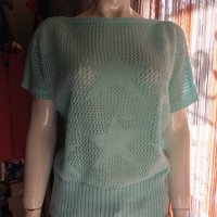 Пуловерче без ръкави в цвят мента, снимка 2 - Блузи с дълъг ръкав и пуловери - 38562622