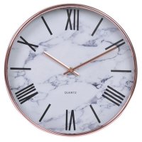 Стенен часовник, имитация на Мрамор Розово злато 30,5 см, снимка 1 - Стенни часовници - 38576740