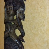 триИзмерна Дърворезба Абанос Африкански Глави , снимка 2 - Статуетки - 38847017