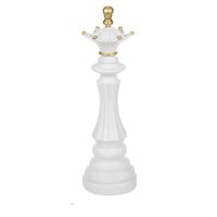 Декоративна пешка за шах, "Дама", бяло злато, 11xH36cm, снимка 1 - Декорация за дома - 44161739