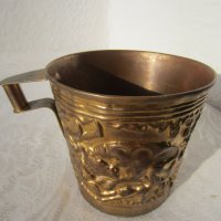 С бикове -  Стара чаша с двойно дъно от мед, метал, съд, снимка 4 - Други ценни предмети - 31111263