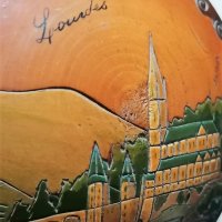ретро стругована пирографирана рисувана кутия Лурд Франция, снимка 4 - Антикварни и старинни предмети - 35137816