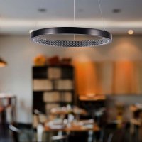 LED Полилей 19W Черен С Кристален Ефект, снимка 5 - Полилеи - 42742966