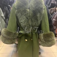 Дамски палта от кашмир, алпака и естествен косъм от лисица, снимка 3 - Палта, манта - 38575414