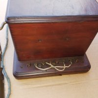 100 годишен френски стенен дървен телефон .  РЯДЪК, снимка 4 - Антикварни и старинни предмети - 44325322