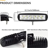 PICAA LED работна светлина 2 x 6 инча 18 W ATV Камион Офроуд, снимка 3 - Аксесоари и консумативи - 42774442