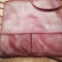 Дамска чанта естествена кожа Vera Pelle цвят бордо , снимка 2 - Чанти - 34262328