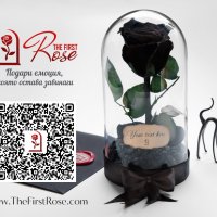 Подарък за Рожден ден / Естествена Черна Роза в Стъкленица / Нестандартен Подарък за Жена, снимка 3 - Други - 38771449