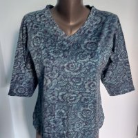 Памучна дизайнерска блуза "Karen Scott"® / голям размер / висок клас качество, снимка 1 - Блузи с дълъг ръкав и пуловери - 34181120