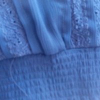 Тъмно синя ефирна блузка, снимка 1 - Корсети, бюстиета, топове - 29331651