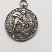 Стар сребърен ангийски медал от 1915 година, снимка 7 - Антикварни и старинни предмети - 38866133