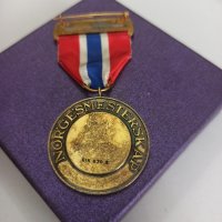 норвежки сребърен медал с позлата , снимка 7 - Антикварни и старинни предмети - 42119812