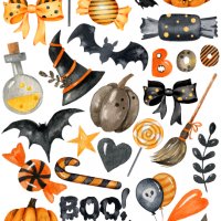 Скрапбук стикери за декорация планер halloween хелоуин самозалепващ лист А5 - различни видове, снимка 3 - Други - 38086615
