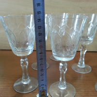 Ретро стъклени чаши гравирани , снимка 6 - Антикварни и старинни предмети - 44928812