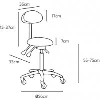 Козметичен/фризьорски стол - табуретка с облегалка Gala 55/75 см, снимка 10 - Педикюр и маникюр - 29687282