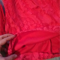Елегантна червена дантелена рокля , снимка 12 - Рокли - 38035901