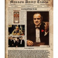 Кръстникът Дон Вито Корлеоне вестник постер плакат, снимка 1 - Картини - 35443131