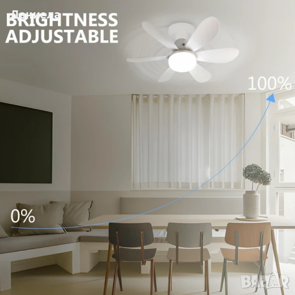 Вентилаторна лампа с форма на цвете , снимка 1