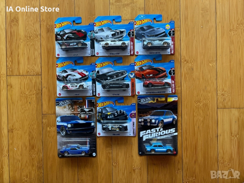 Hot Wheels Ford GT; Fastback; Shelby GT500; Mustang GTD; Escort RS1600, снимка 1