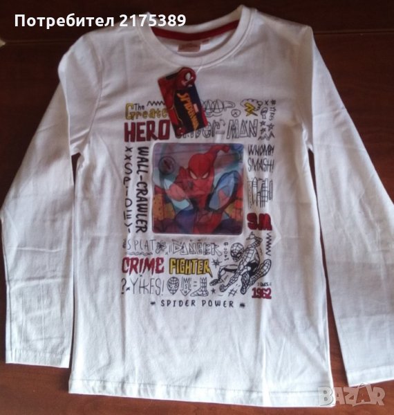 Блуза за момче със Спайдермен, с дълъг ръкав, снимка 1