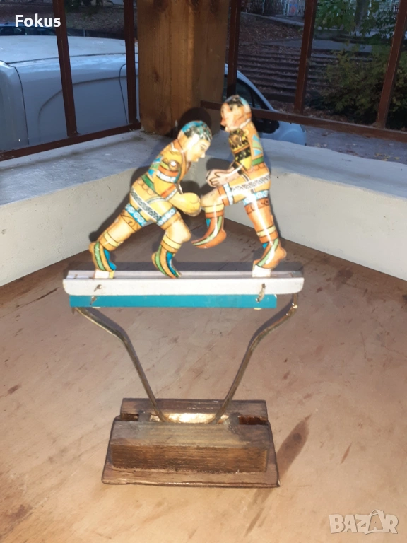 Стара ламаринена играчка - боксьори, снимка 1