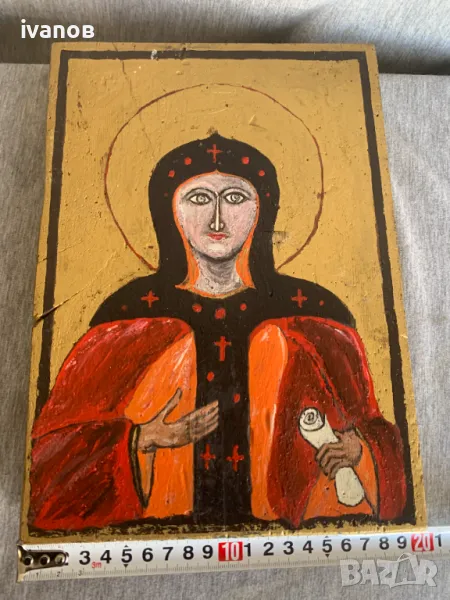 икона рисувана на дърво , снимка 1