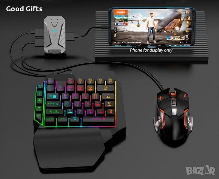 Комплект 4в1 MOBILE GAME COMBO PACK,iOS + Android, USB, Bluetooth , клавиатура и мишка за телефон, снимка 1